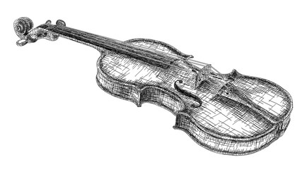 Vector illustration drawing of violin. © vertyr