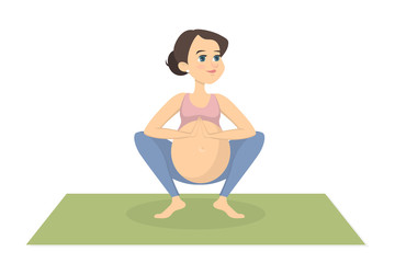 Pregnant woman exercising.