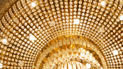 Chrystal chandelier. Luxury and elegant decoration background