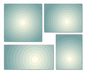 Circle backgrounds template set with different aspect ratio. Sunburst background set