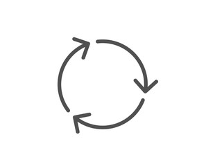 Recycle arrow line icon. Recycling waste symbol. Reduce and Reuse sign. Quality design element. Editable stroke. Vector