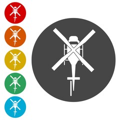 Helicopter icon, Black silhouette of helicopter 