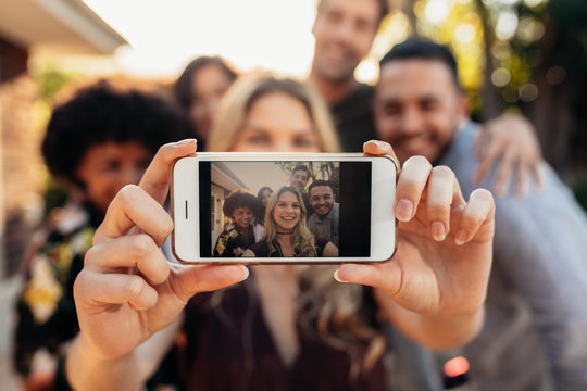 Selfie at outdoor party