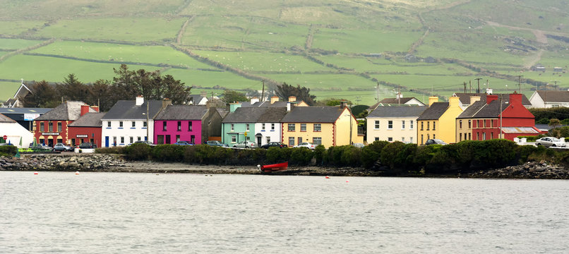 Houses of Portmagee , Ireland at the Atlantic ocean 