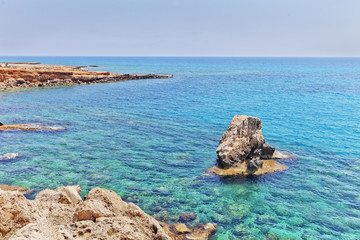 Shore near Lovers Arch. Cavo Greco, Ayia napa, Cyprus.