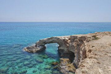 Fototapeta na wymiar Monachus Arch. Cavo greco cape. Ayia napa, Cyprus.