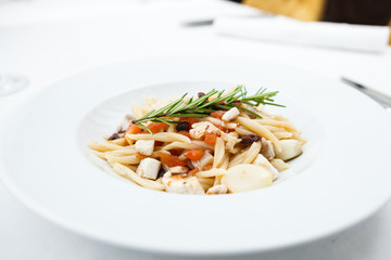 Pasta with sea bream