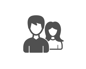 Group simple icon. Users or Teamwork sign. Male and Female Person silhouette symbol. Quality design elements. Classic style. Vector