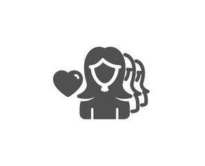 Couple Love simple icon. Group of Women sign. Valentines day symbol. Quality design elements. Classic style. Vector