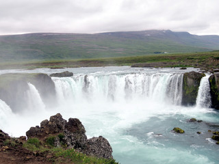 Iceland view of the Godafoss waterfall 2017
