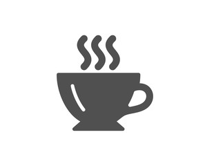Coffee cup simple icon. Hot drink sign. Cappuccino symbol. Quality design elements. Classic style. Vector