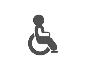 Disabled simple icon. Handicapped wheelchair sign. Person transportation symbol. Quality design elements. Classic style. Vector