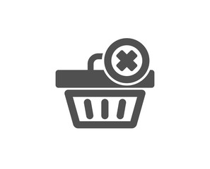 Remove Shopping cart simple icon. Online buying sign. Supermarket basket symbol. Quality design elements. Classic style. Vector