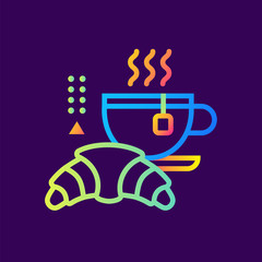 Outline icon Breakfast. Hotel services. Material design icon suitable for print, website and presentation