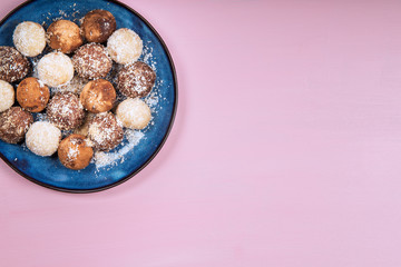 Various Homemade Raw Vegan Truffles or Energy Balls