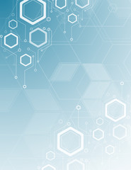 Minimal design, hexagonal structure of chemistry. Abstract background Geometric element.