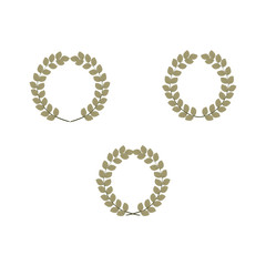 Laurel wreath reward set on white background