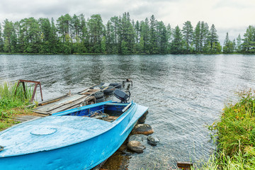 A boat by the river in the village