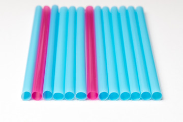 blue and pink straws representing gender inequality