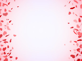 Fototapeta na wymiar Falling hearts with bokeh - valentine background ( wedding , love , romantic , valentine's day )