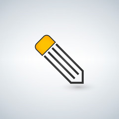 Pencil line icon on a white background