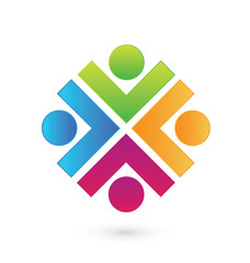 Multi-colored group of creative people, vector