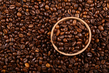 Coffee beans, Grains of coffee background, texture