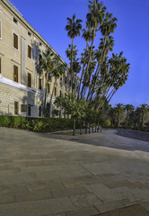 Obraz premium Palacio de la Aduana, location of the Malaga museum at sunset in Malaga, Spain.