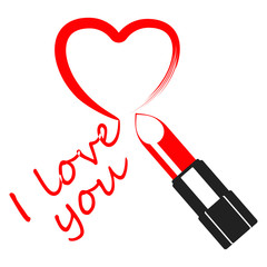 i ove you lipstick draw
