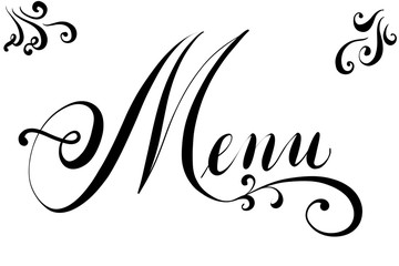 handlettered isolated text for menu cards in restaurants