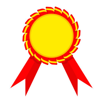 ribbon award golden red