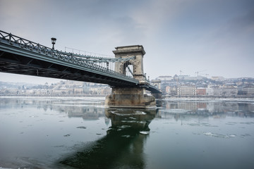 Ice flowing on river Danube