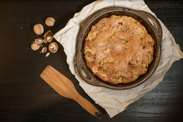 Homemade apple pie. Comfort food. Top view
