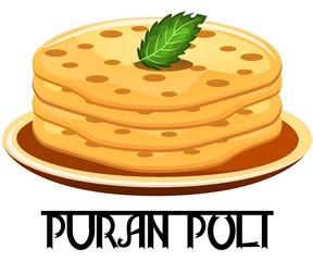 Indian puran poli food
