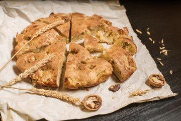 Homemade apple pie. Comfort food. Top view