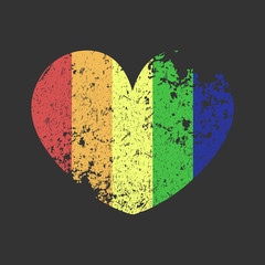 LGBT HEART vector grunge 