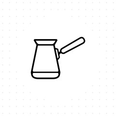 Cezve icon. Brewing method icon in line art style. Turkish coffee icon. Coffee maker equipment. Coffee brewing methods icon turkish cezve. Turk vector illustration
