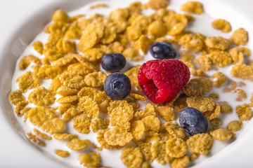 cereals with milk orange juice berries morning clock