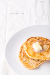 pancakes with butter morning