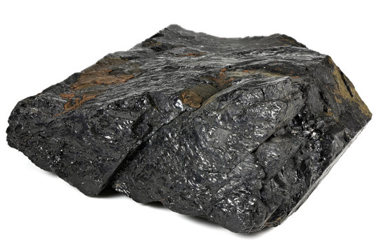 fat coal extracted from Saarland/ Germany isolated on white background