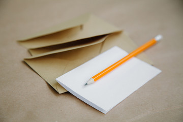 Concept of a vintage invitation to a wedding or event, a love letter.