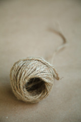 Torso of twine on a brown background. Selective focus, vertically.