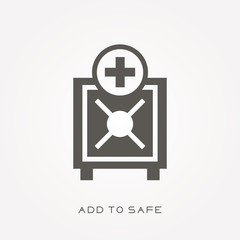 Silhouette icon add to safe