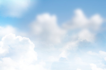 Dreamy soft white clouds in blue sky background