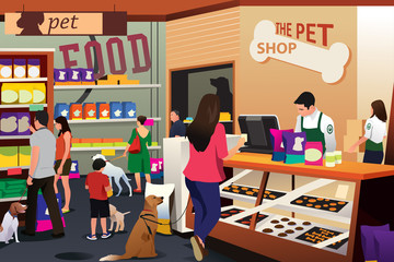 People Shopping For Their Pets at Pet Shop