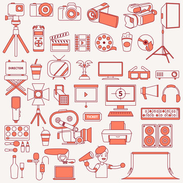 Photography and Videography Icons Illustration