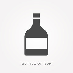 Silhouette icon bottle of rum