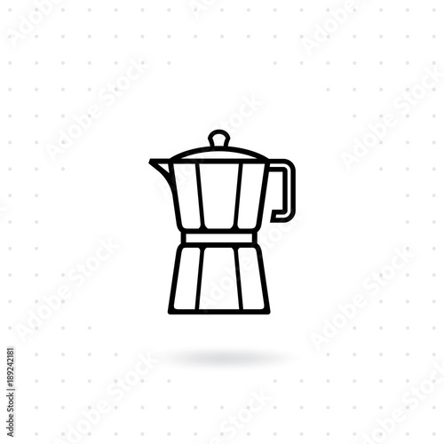 Moka Pot Icon Coffee Maker Vector Illustration In Line Style Design Moka Pot Icon Coffee Maker Vector Illustration In Line Style Design