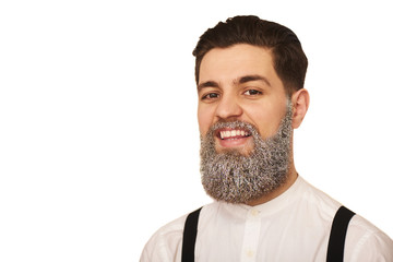 Fototapeta premium handsome beard man isolated on white background