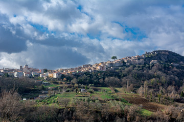 Fototapeta na wymiar Horizontal View of The City of Rotonda on Cloudy Sky Background.